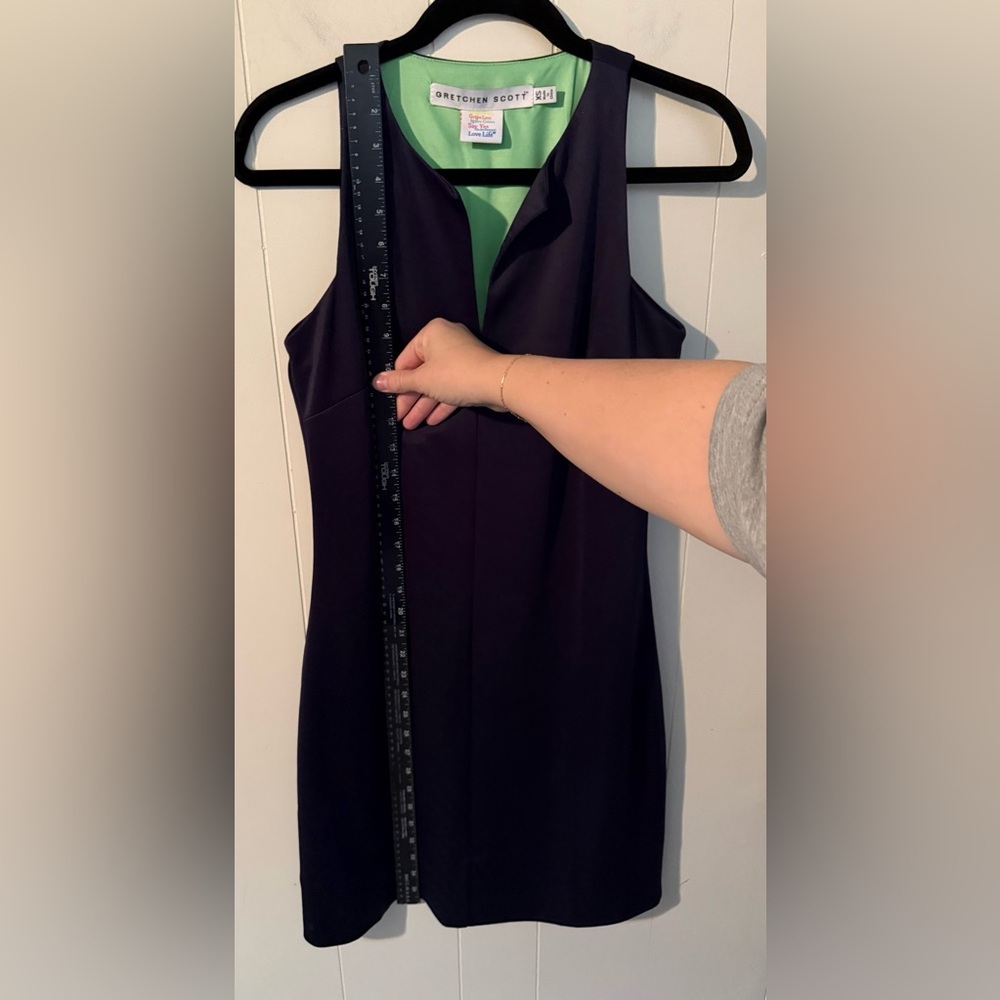 Gretchen‎ Scott Split V Navy Sleeveless Jersey Mini Dress, Size XS - Picture 6 of 7